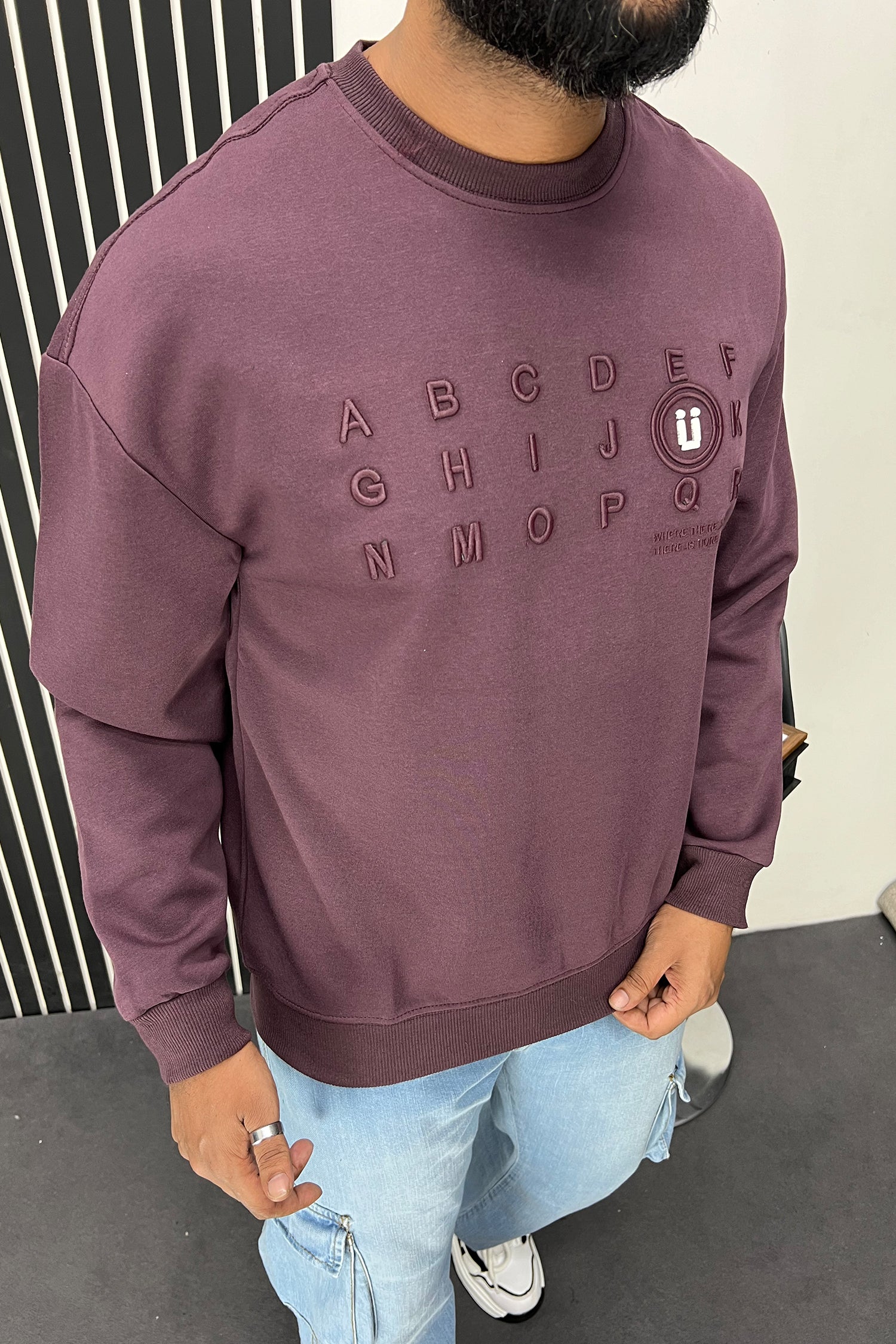 Alphabet Writing Full Sleeves Men's Sweatshirt