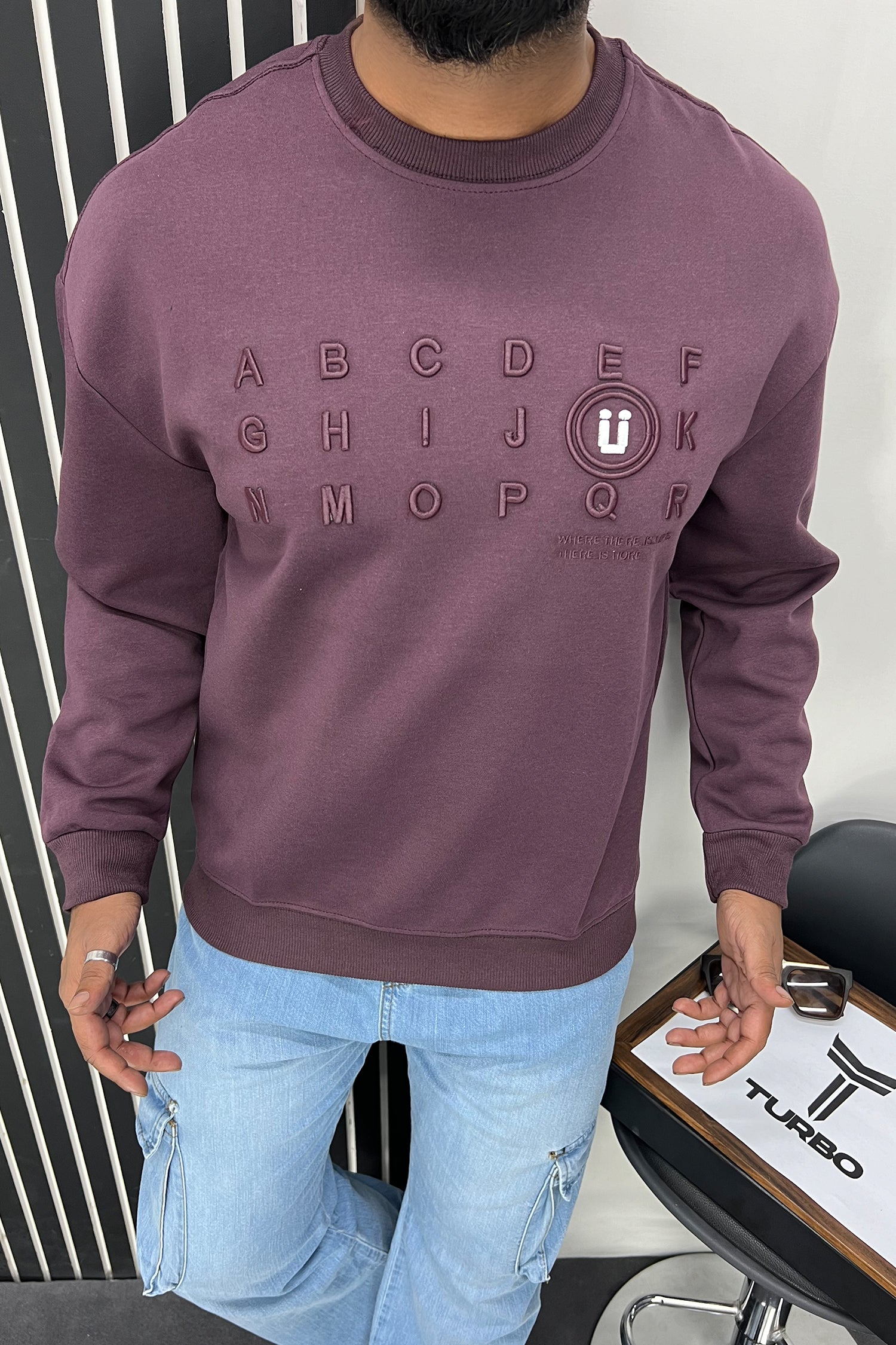 Alphabet Writing Full Sleeves Men's Sweatshirt