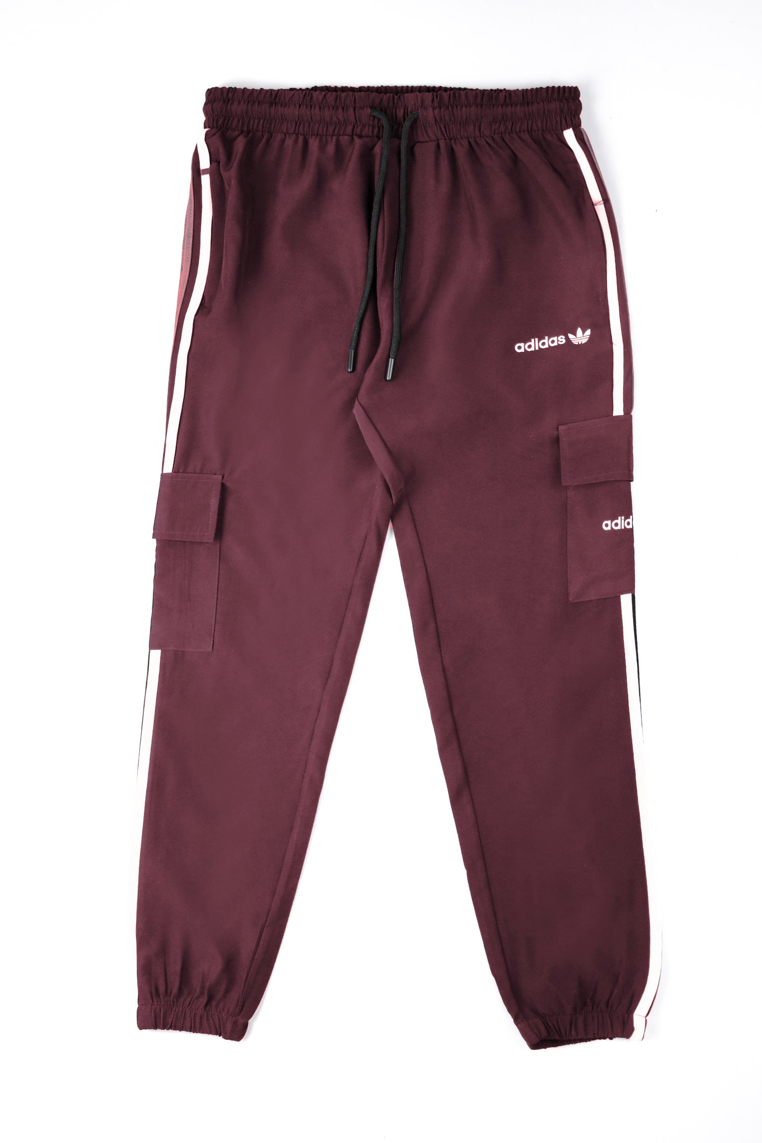 Adds Micro Stripes Slimfit Imported Sportswear Trouser In Plum