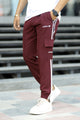 Adds Micro Stripes Slimfit Imported Sportswear Trouser In Plum