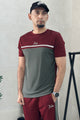 Turbo ColourBlocked Dry-Fit Tee In Plum