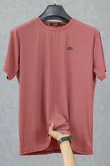Turbo Legacy Self Motif Crew Neck Tee In Pastel Pink