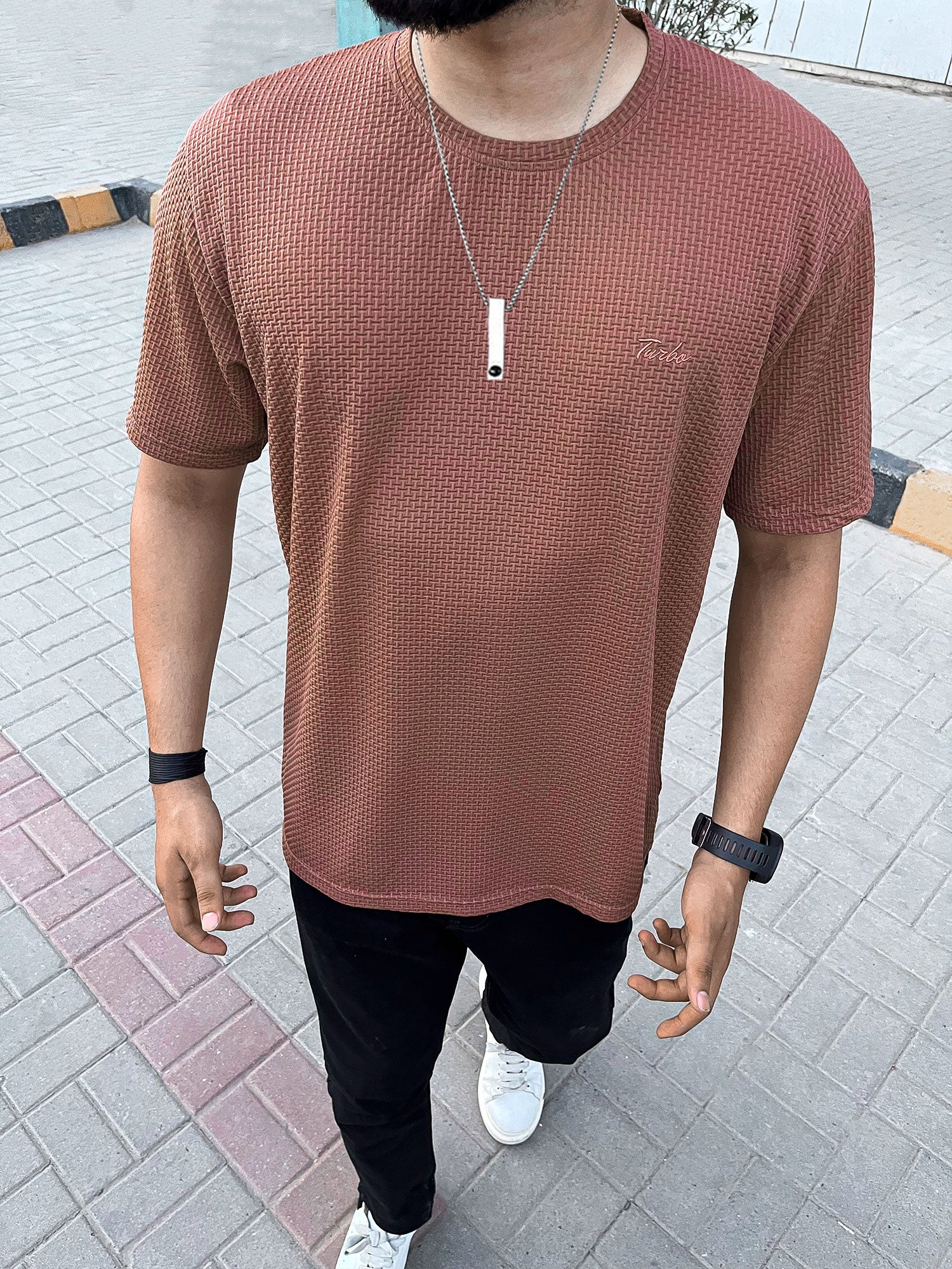 Self Texture Turbo Regular Fit T-Shirt