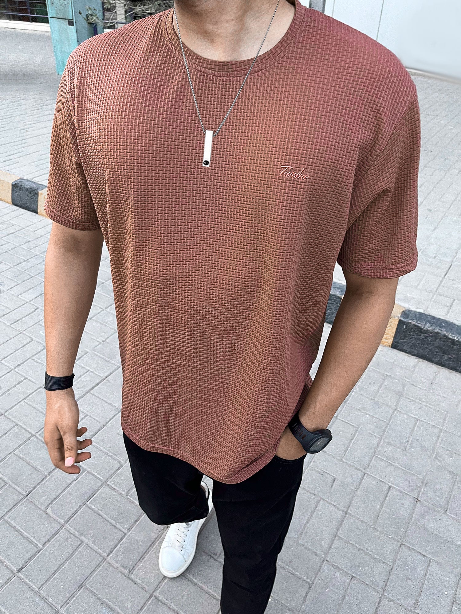 Self Texture Turbo Regular Fit T-Shirt