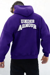 Undr Armr Embroidered Print Essential Fleece Hoodie In Purple