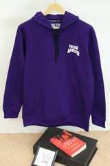 Undr Armr Embriodered Print Essential Fleece Hoodie In Purple