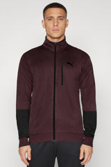 Pma Zipper Style Mock Neck Men Zipper Upper in Maroon