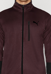 Pma Zipper Style Mock Neck Men Zipper Upper in Maroon