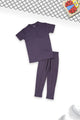 Turbo Zip-Neck Top Style Younger Kids Co-Ord Set In Purple