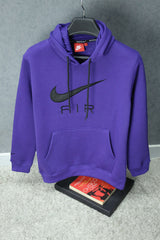 Nke Signature Slogan Icon Fleece Hoodie In Purple