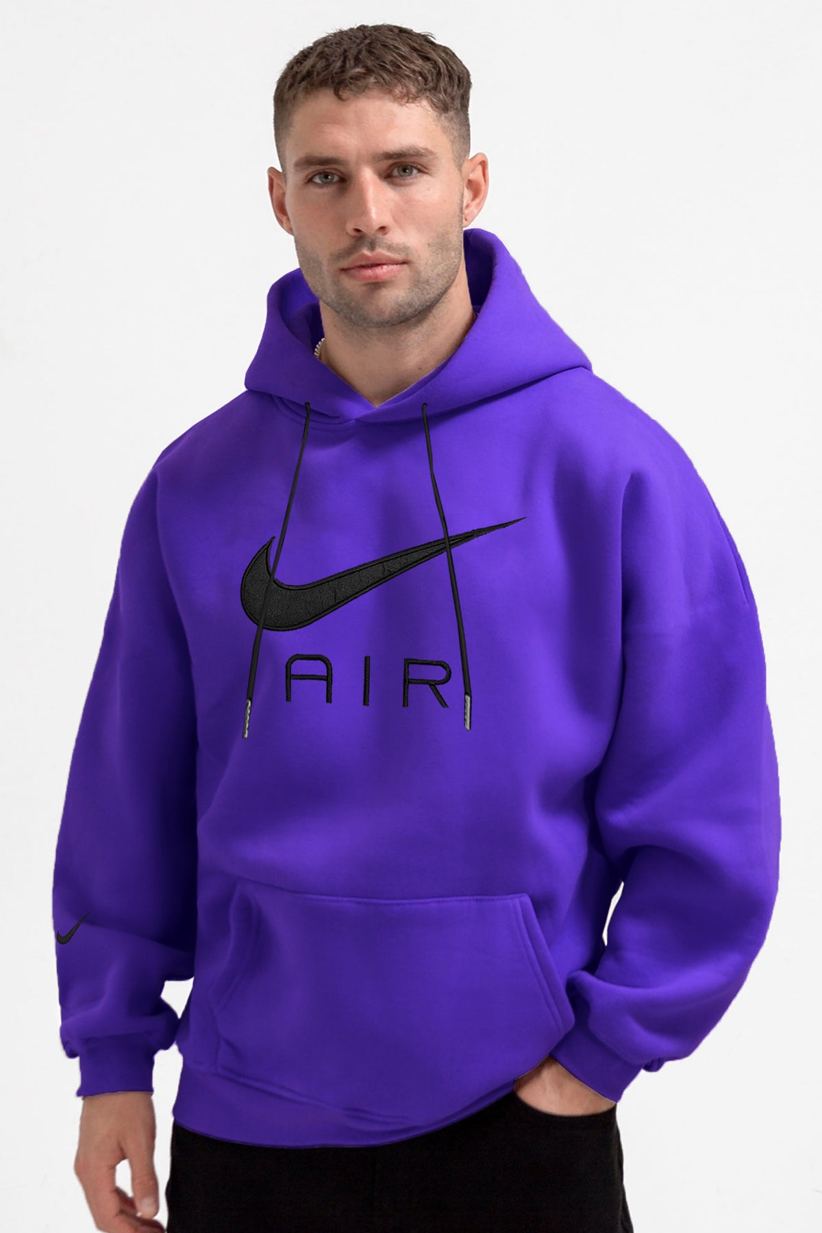 Nke Signature Slogan Icon Fleece Hoodie In Purple