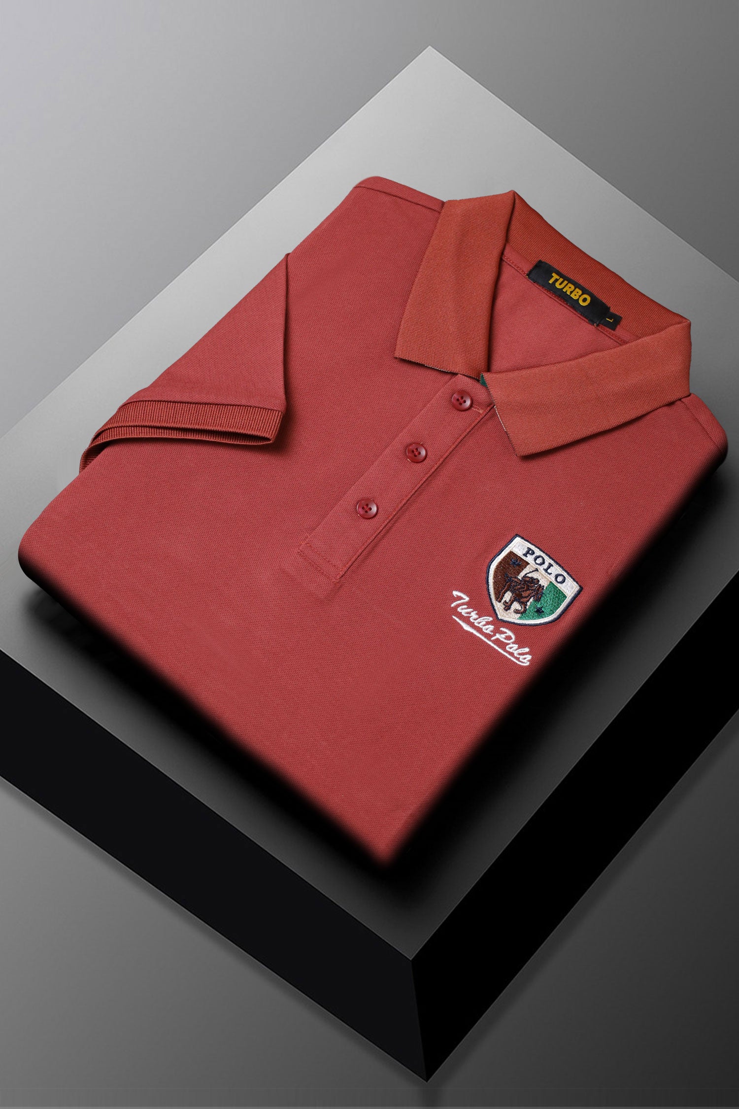 Turbo Polo Club Luxury Touch Men's Polo Shirt In Red Brick