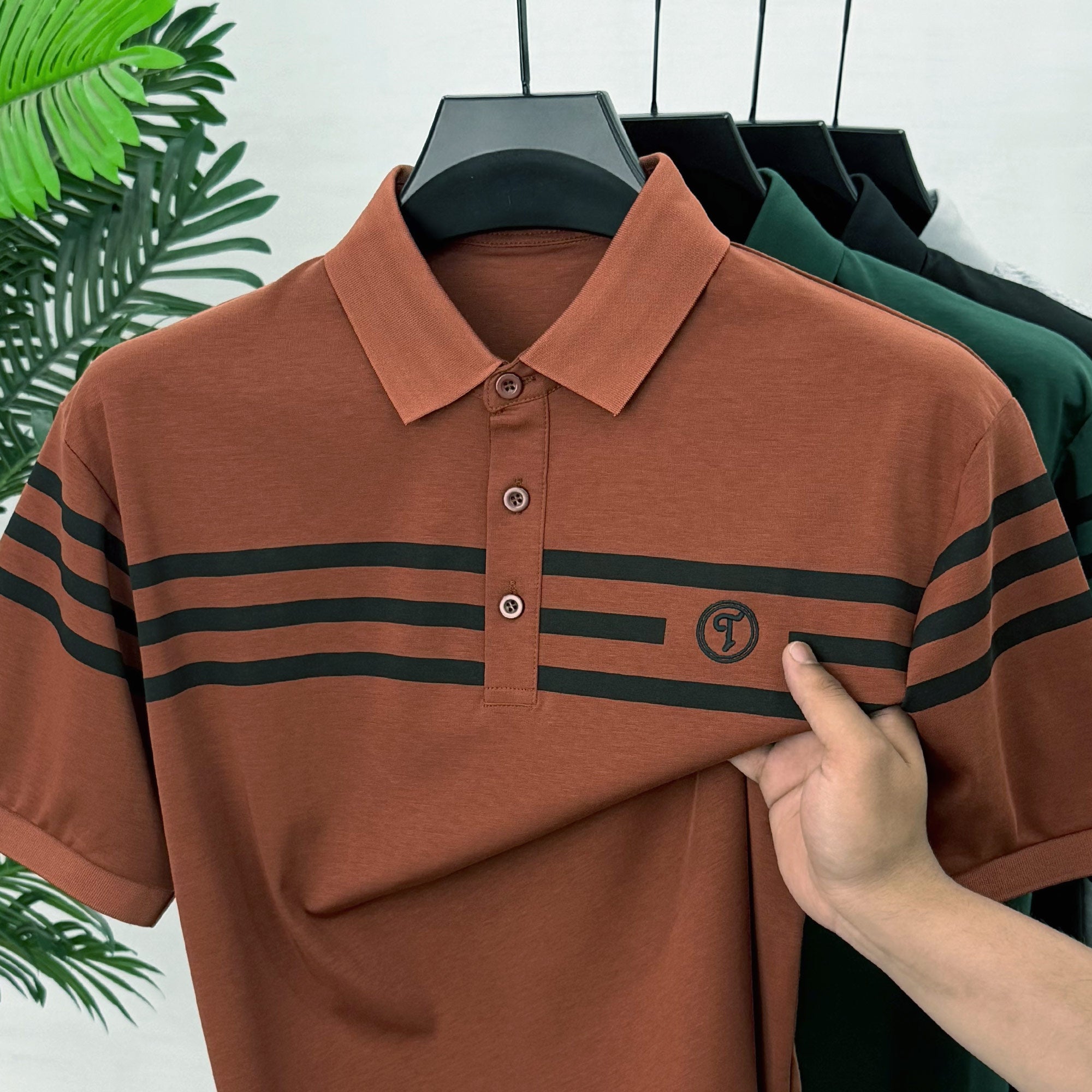 Turbo Horizontal Stripes Style Men's Polo T-Shirt