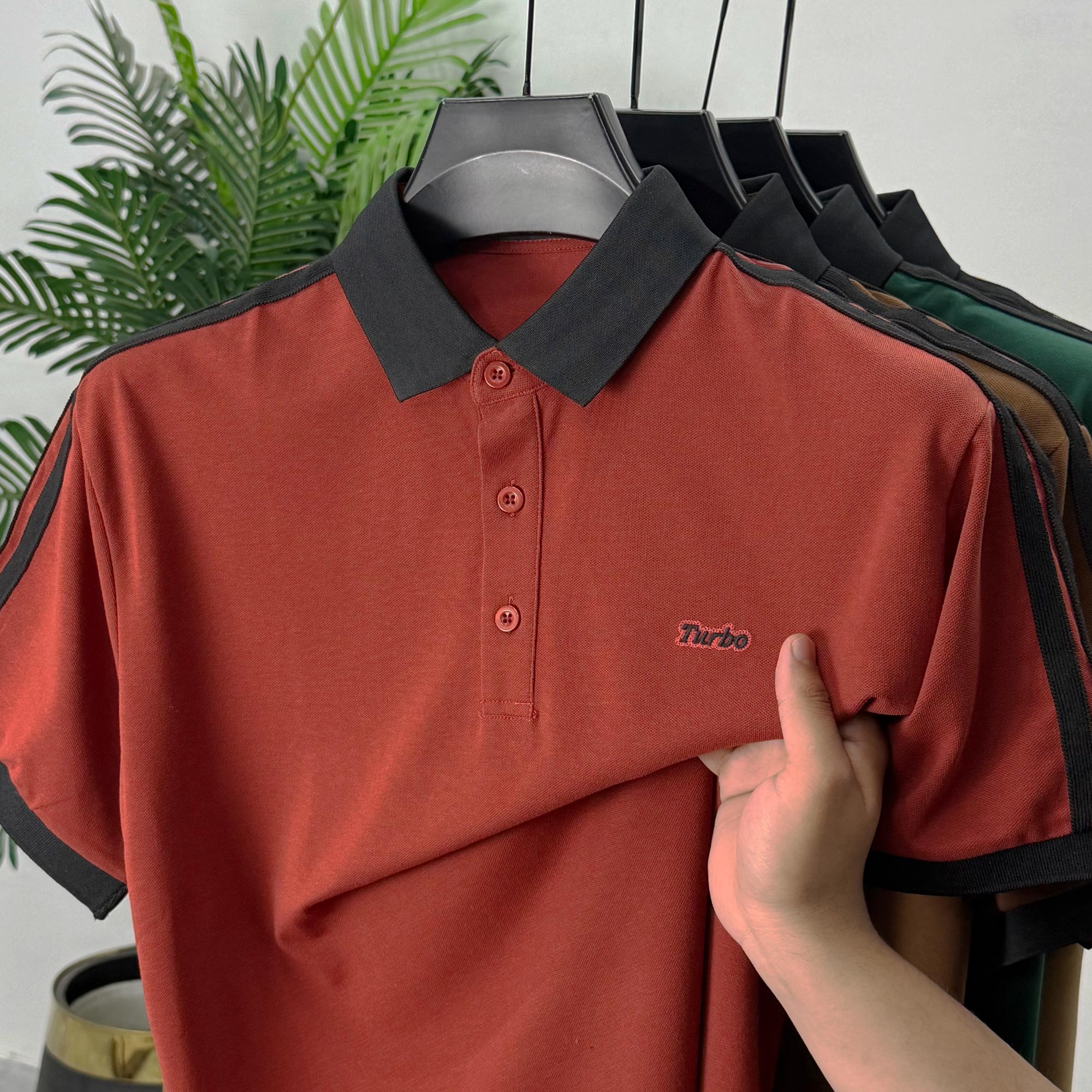 Turbo Contrasting Color Men's Polo Shirt