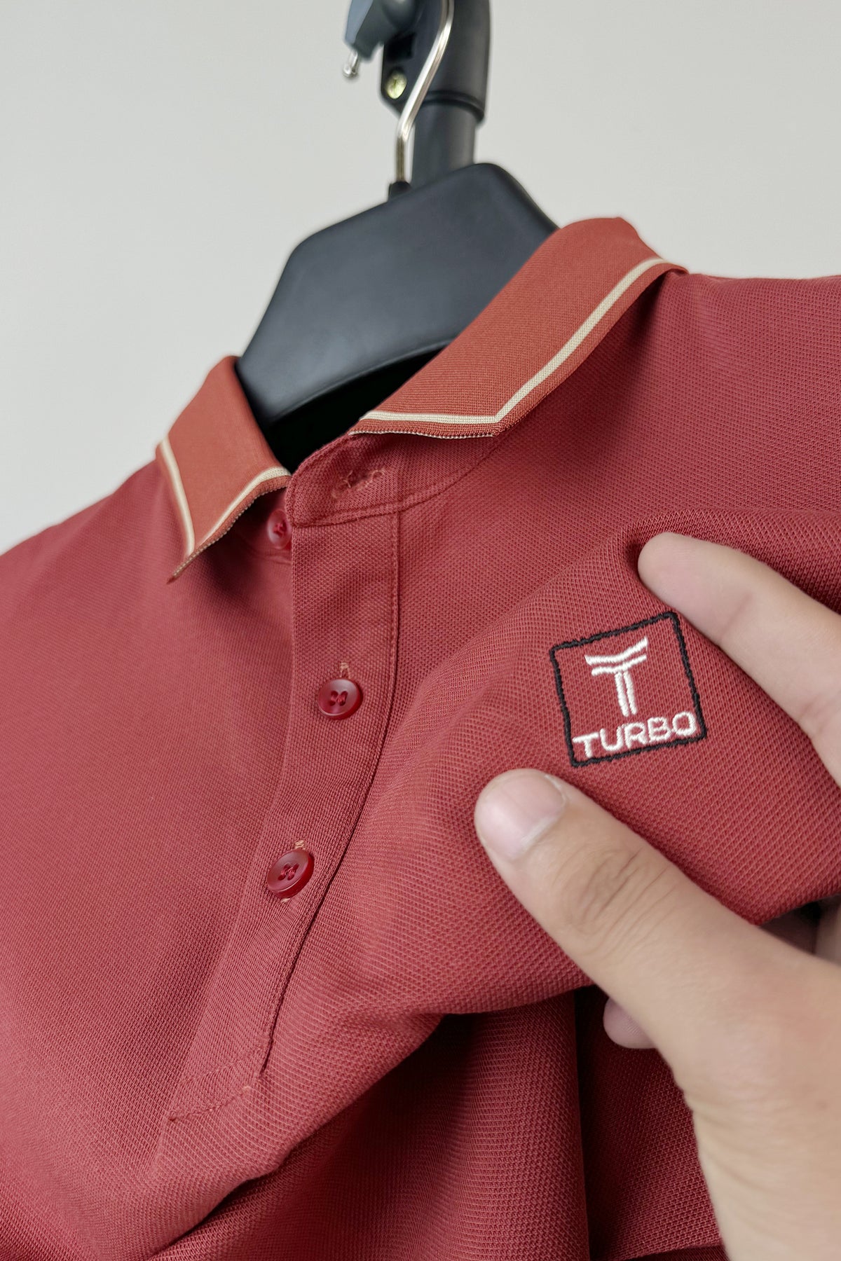 Turbo Premium Personalized Men's Polo Shirt In Red Brick
