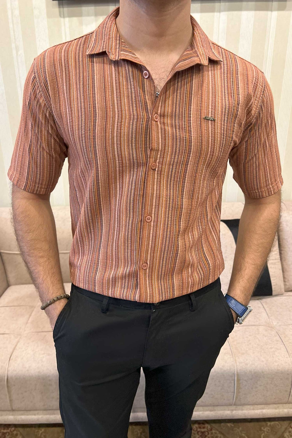 Turbo Spring Edit Textured Casual Shirt