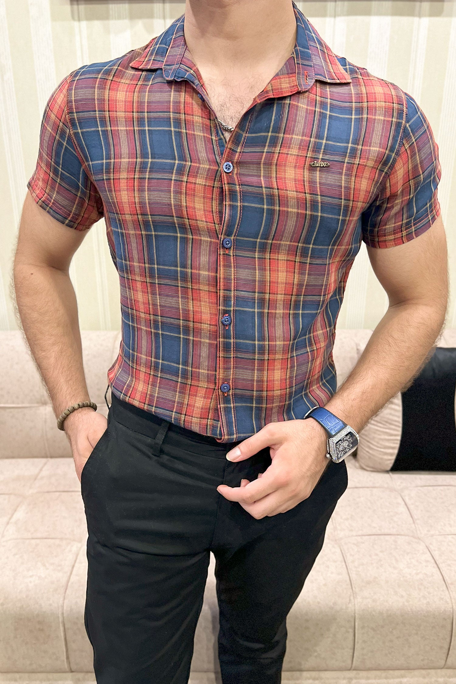 Turbo Classic Pattern Comfort Casual Shirt