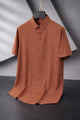 Turbo Regular Fit Seamless Silk Casual Shirt In Red Brick