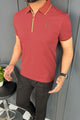 Turbo Studiofit Detailed Zip Collar Men's Polo Shirt