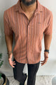 Turbo Spring Edit Textured Casual Shirt In Red Brick