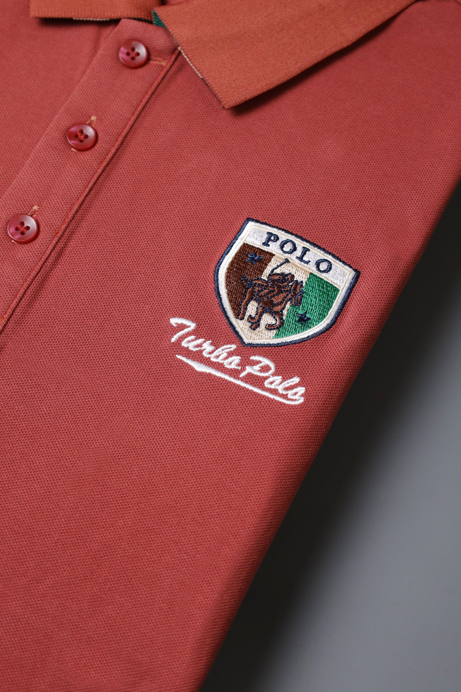 Turbo Polo Club Luxury Touch Men's Polo Shirt In Red Brick