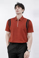 Men's Jacquard Quarter Zipper Style Polo T-Shirt