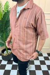 Turbo Spring Edit Textured Casual Shirt In Red Brick