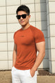 Turbo 'Men's One More Set' Drop Shoulder Dry-Fit Tee In Red Brick