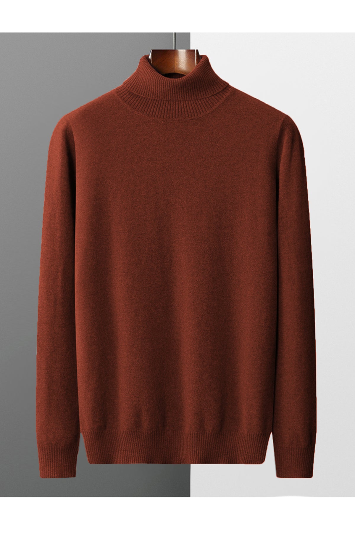 Turtleneck Cashmere High Neck In Red Brick