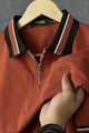 Turbo Contrast Tone Zip Collar Men's Polo Shirt