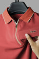 Turbo Studiofit Detailed Zip Collar Men's Polo Shirt In Red Brick