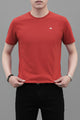 Mens Plain Wear Round Neck T-shirt In Red Brick