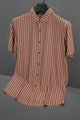 Turbo Vertical Edge Comfort Casual Shirt In Red Brick