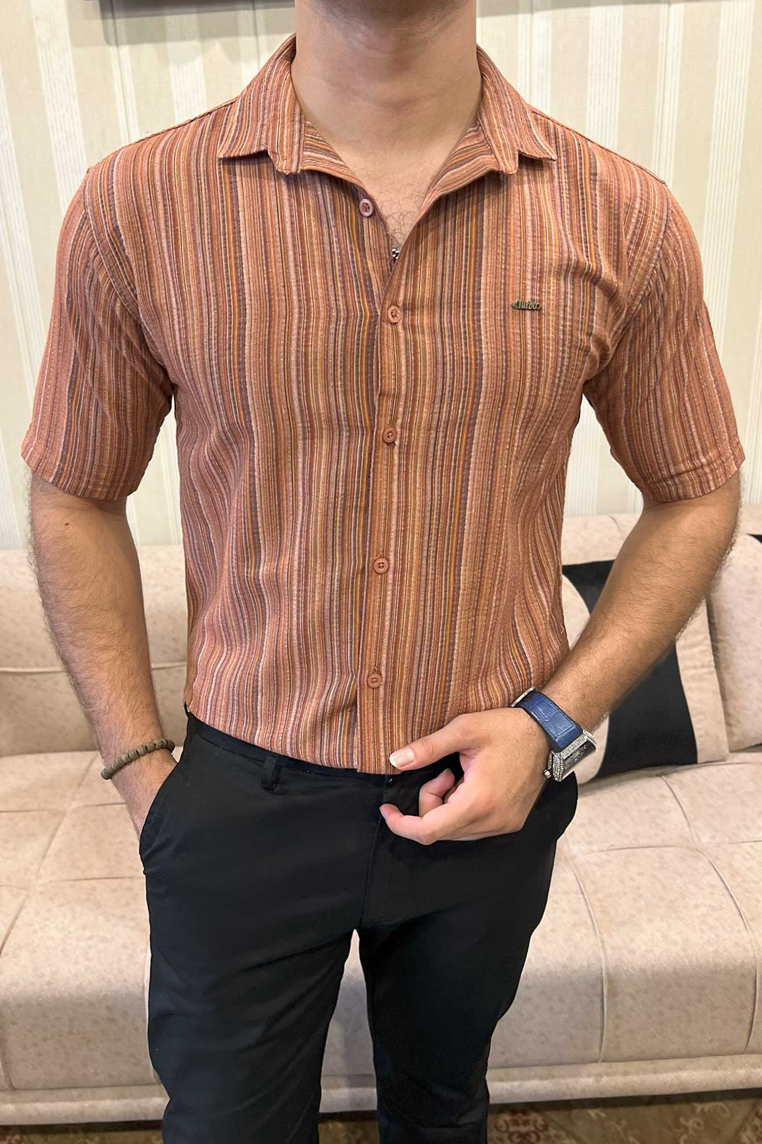 Turbo Spring Edit Textured Casual Shirt