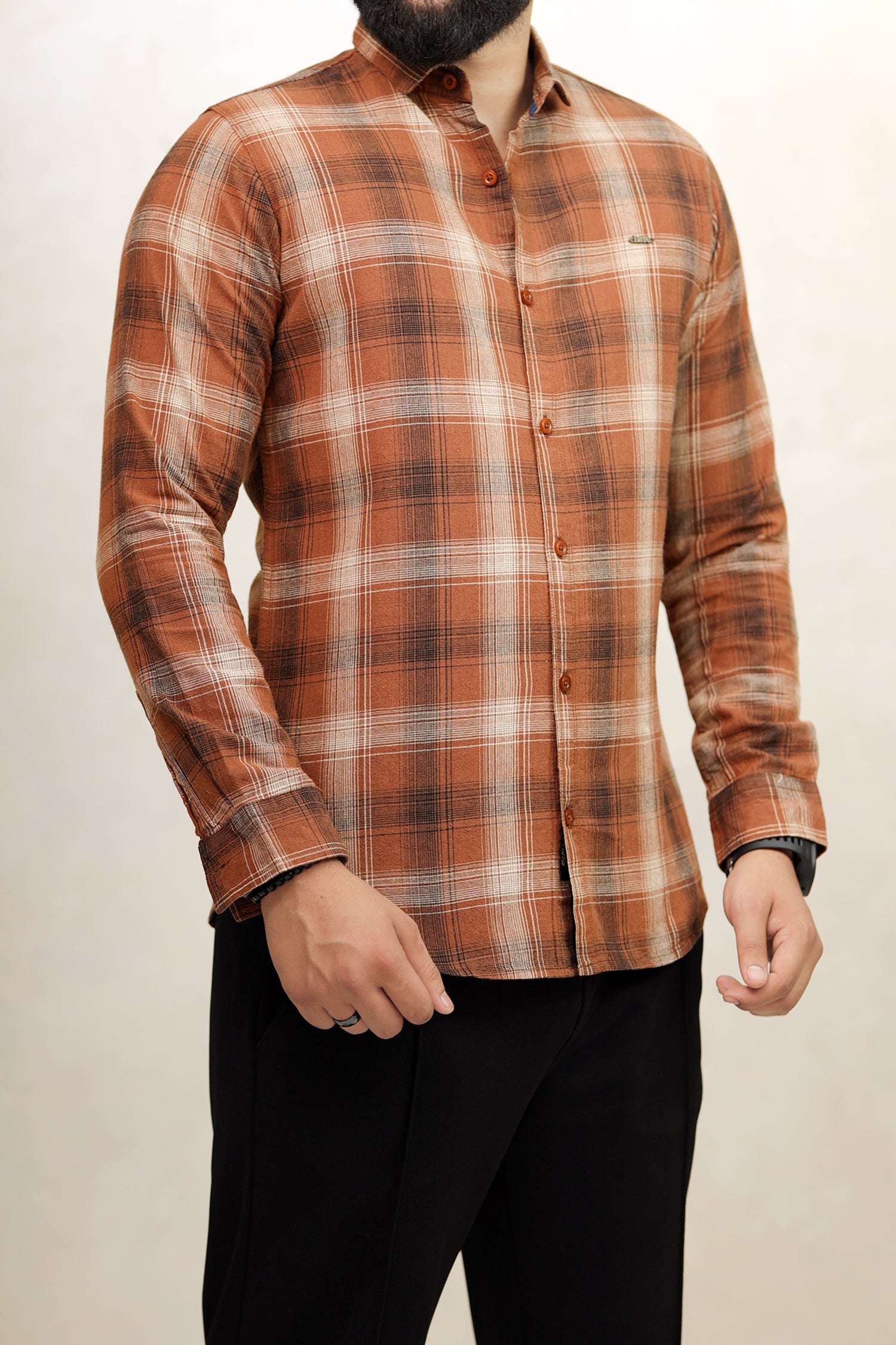 Turbo Tribe Premium Flannel Long Sleeve Cotton Casual Shirt