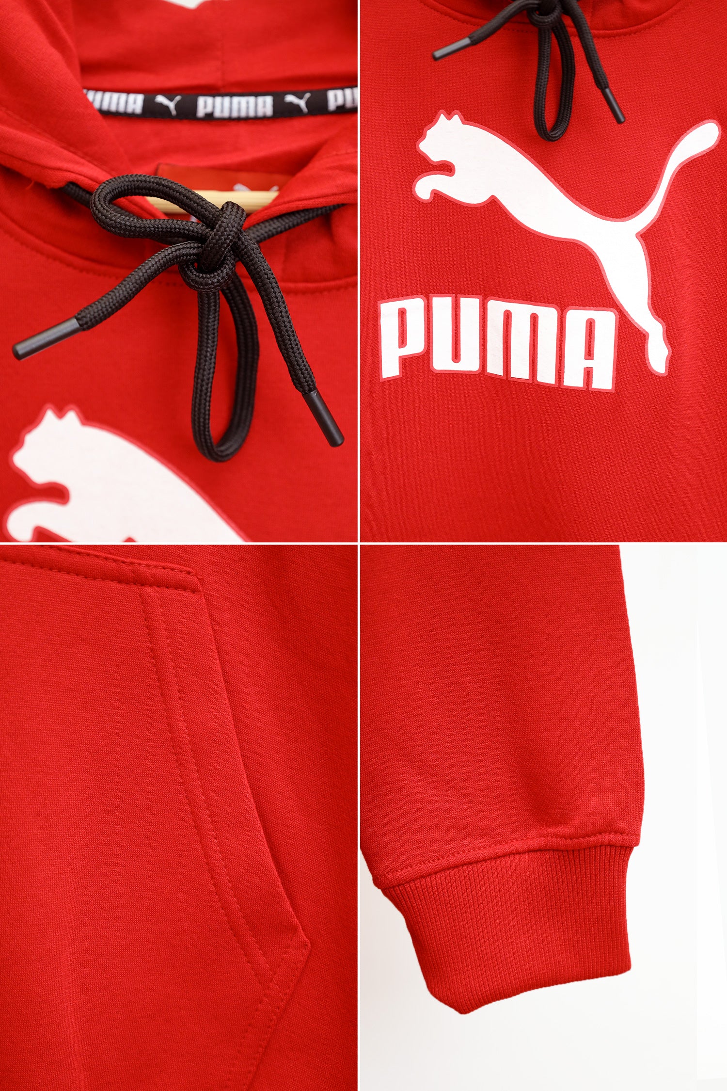 Pma Graphic Printed Logo Essential Fleece Hoodie In Red