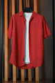 Turbo Premium Lightweight Half Sleeve Casual Shirt In Red