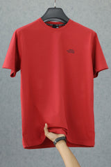 Th Nrth Fce Exploring World Crew Neck Tee In Red