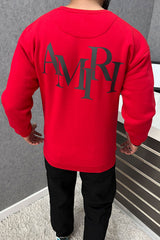 Amri Slogan Signature Crew Neck Full Sleeves Men's Sweatshirt