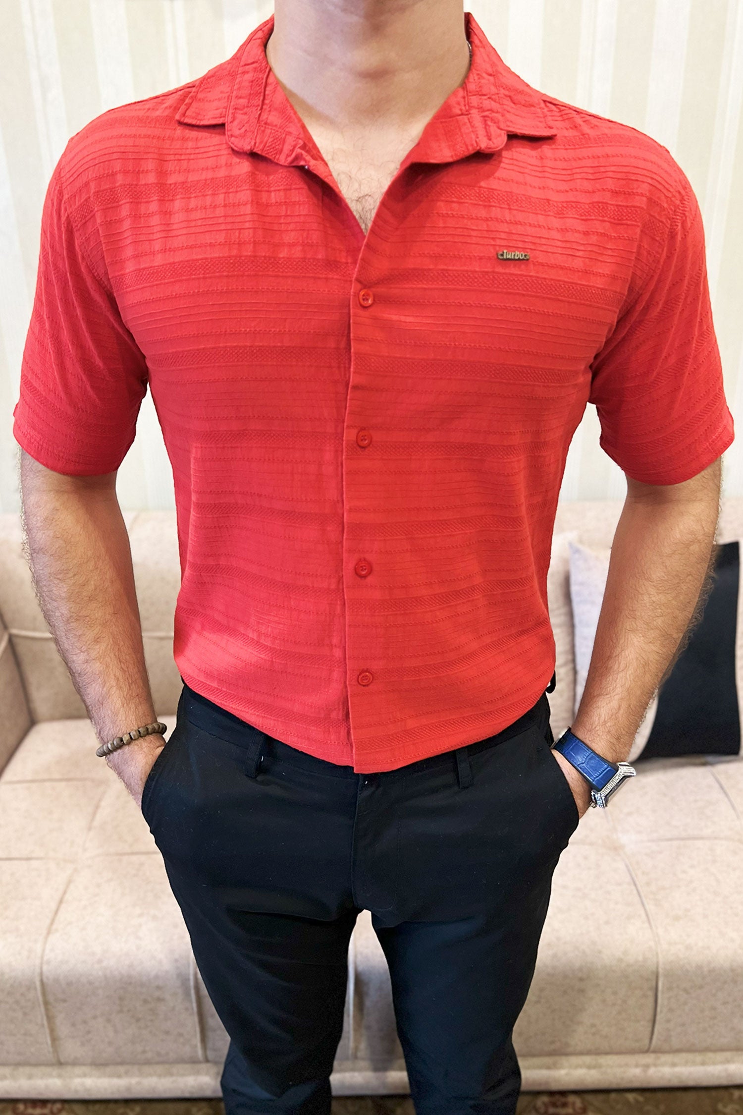 Turbo Knit Craft Crochet Casual Shirt
