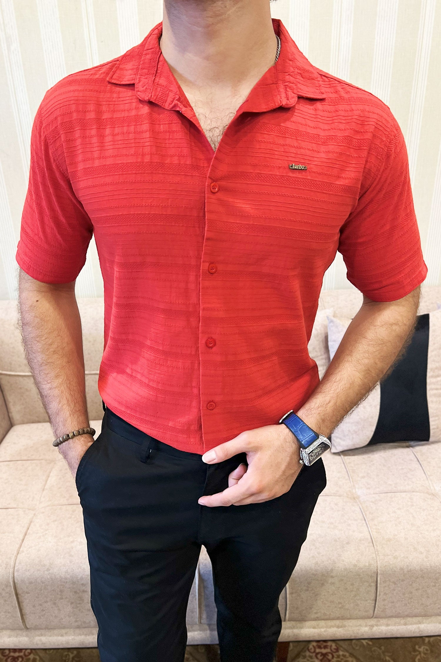 Turbo Knit Craft Crochet Casual Shirt