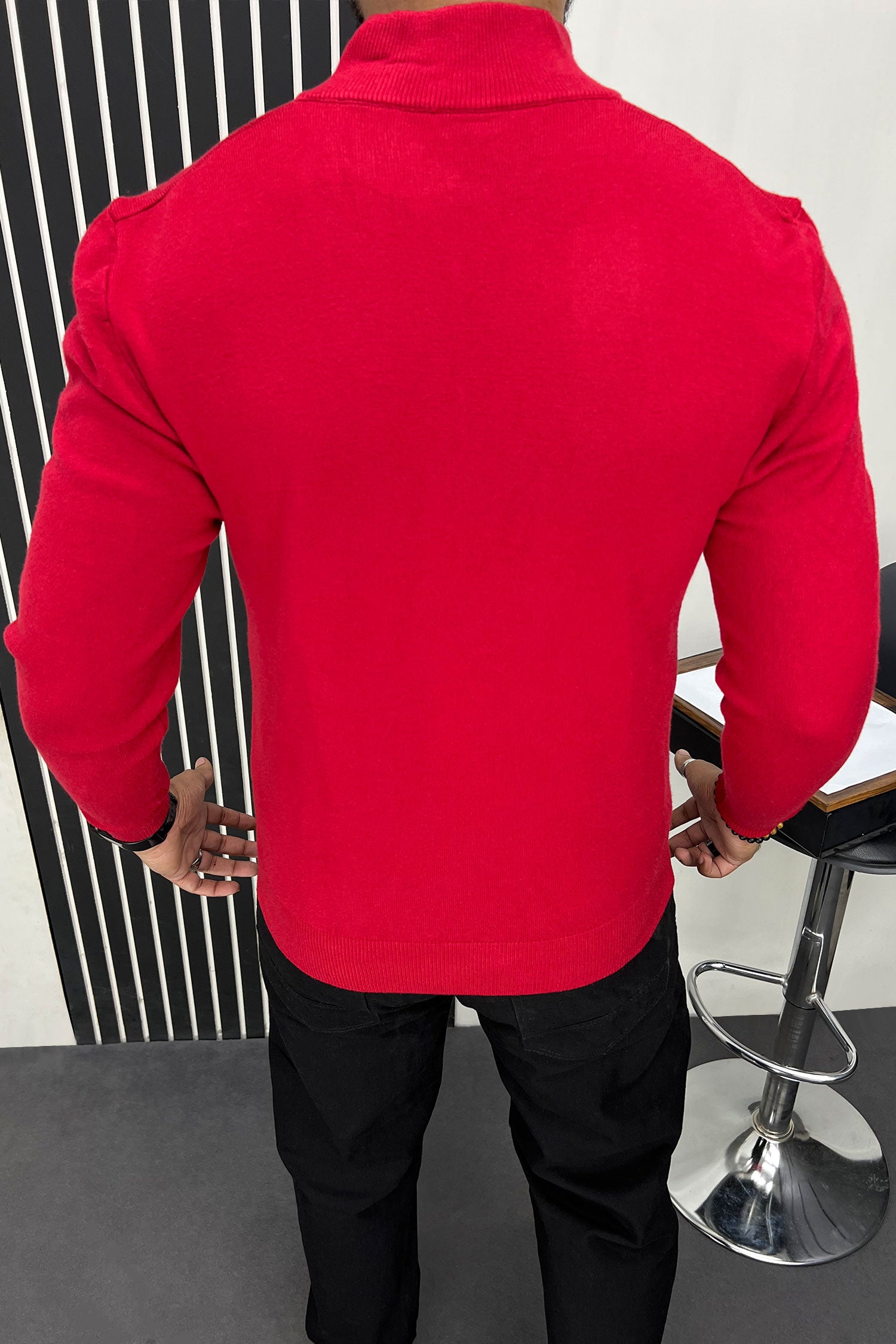 Rph Lren Polo Half Zip Style Imported Men's Sweatshirt In Red