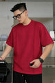 Turbo Front Verticle Stitch Design Men's Tee in Red Brick