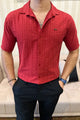 Turbo Puff Clasic Thread Casual Shirt In Maroon