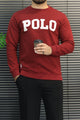 Polo Pony Basic Round Neck Men's Sweatshirt In Maroon