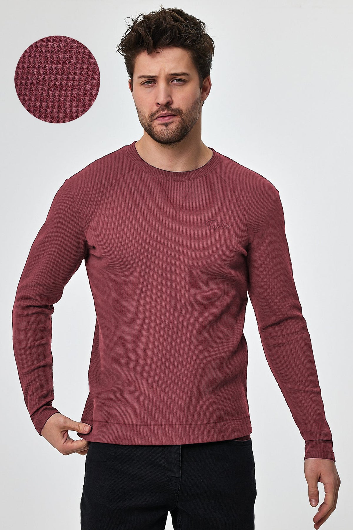 Turbo T Shoulder Style Round Neck Thermal Cotton Men's Sweatshirt