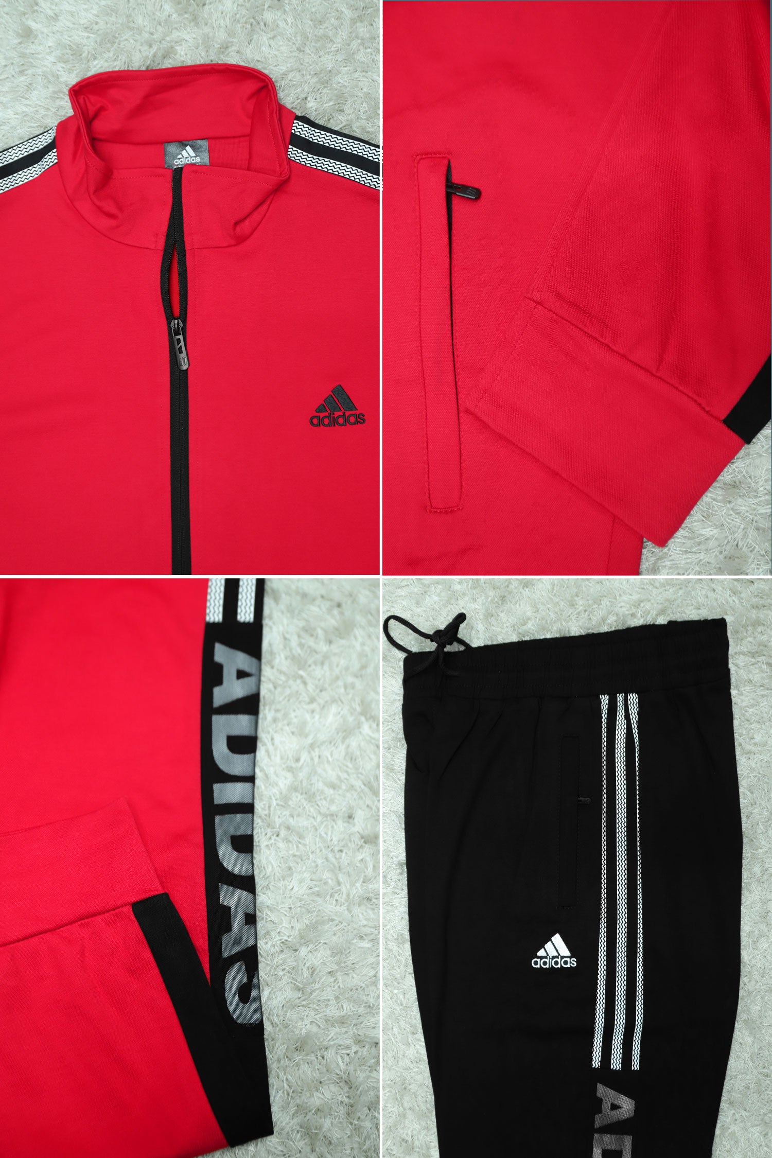 Adds Half Stripes Sportswear Men Zipper Tracksuit