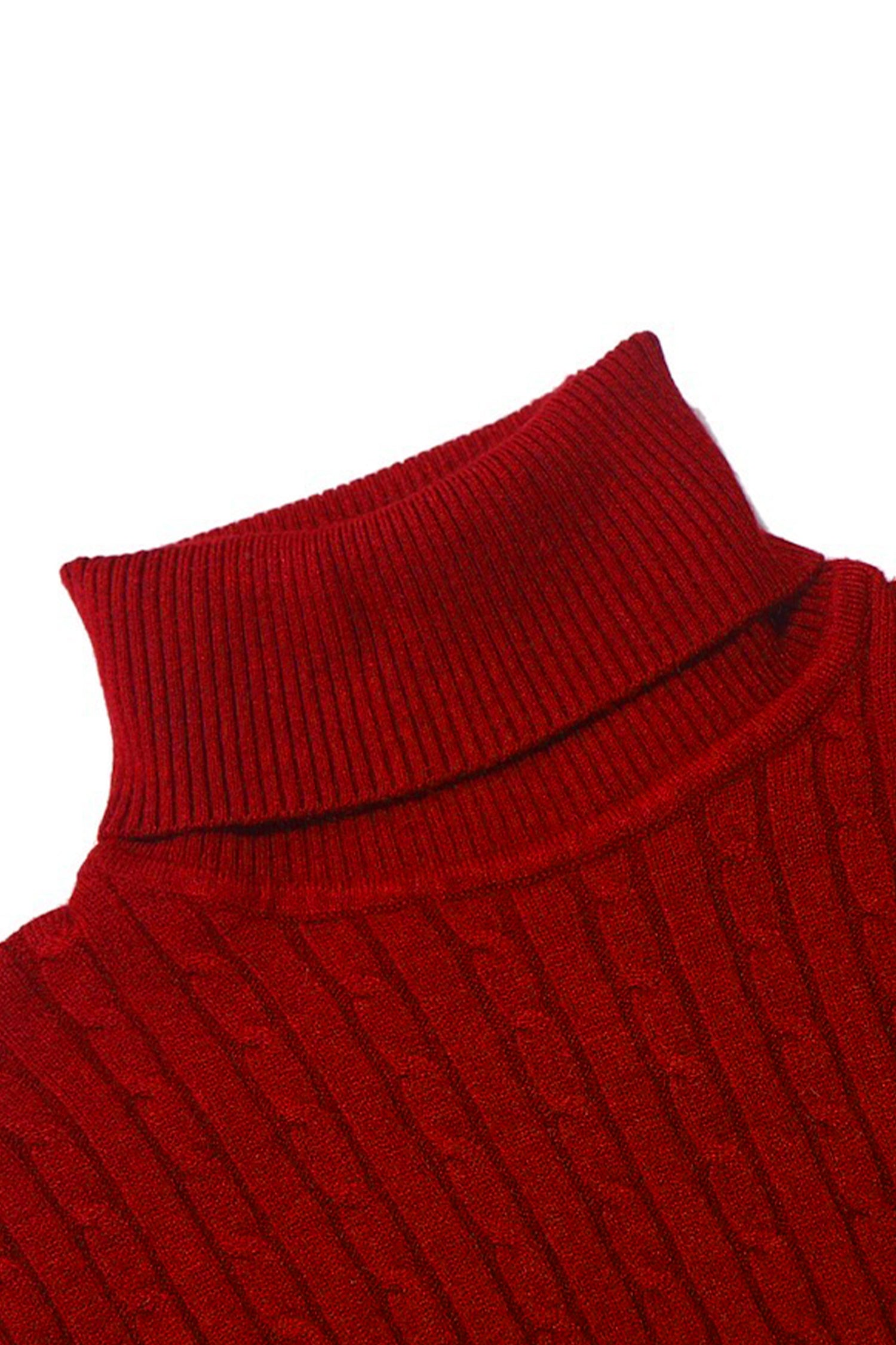 Textured Pattern Turtleneck Cashmere High Neck