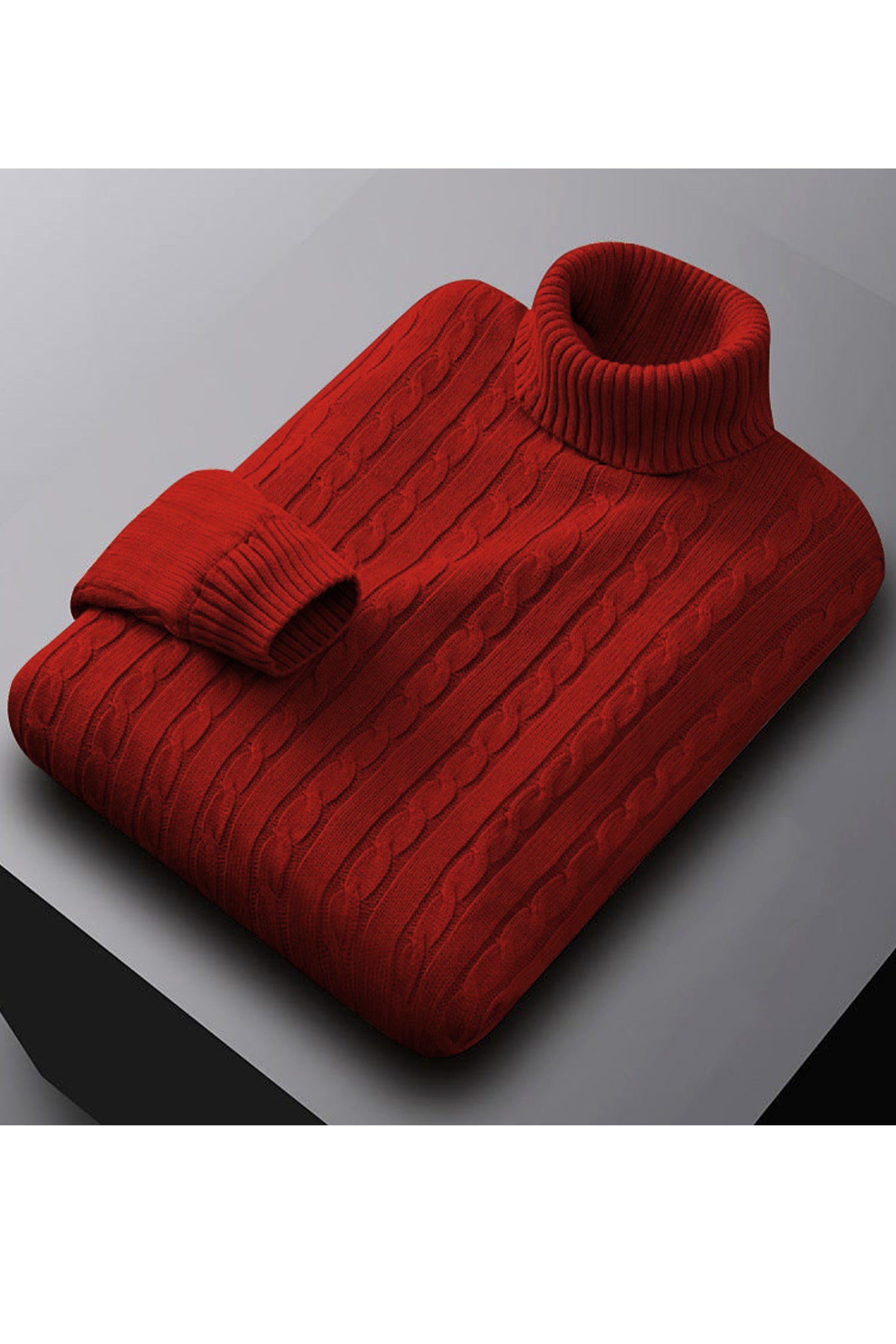 Textured Pattern Turtleneck Cashmere High Neck