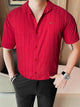Turbo Puff Clasic Thread Casual Shirt In Maroon